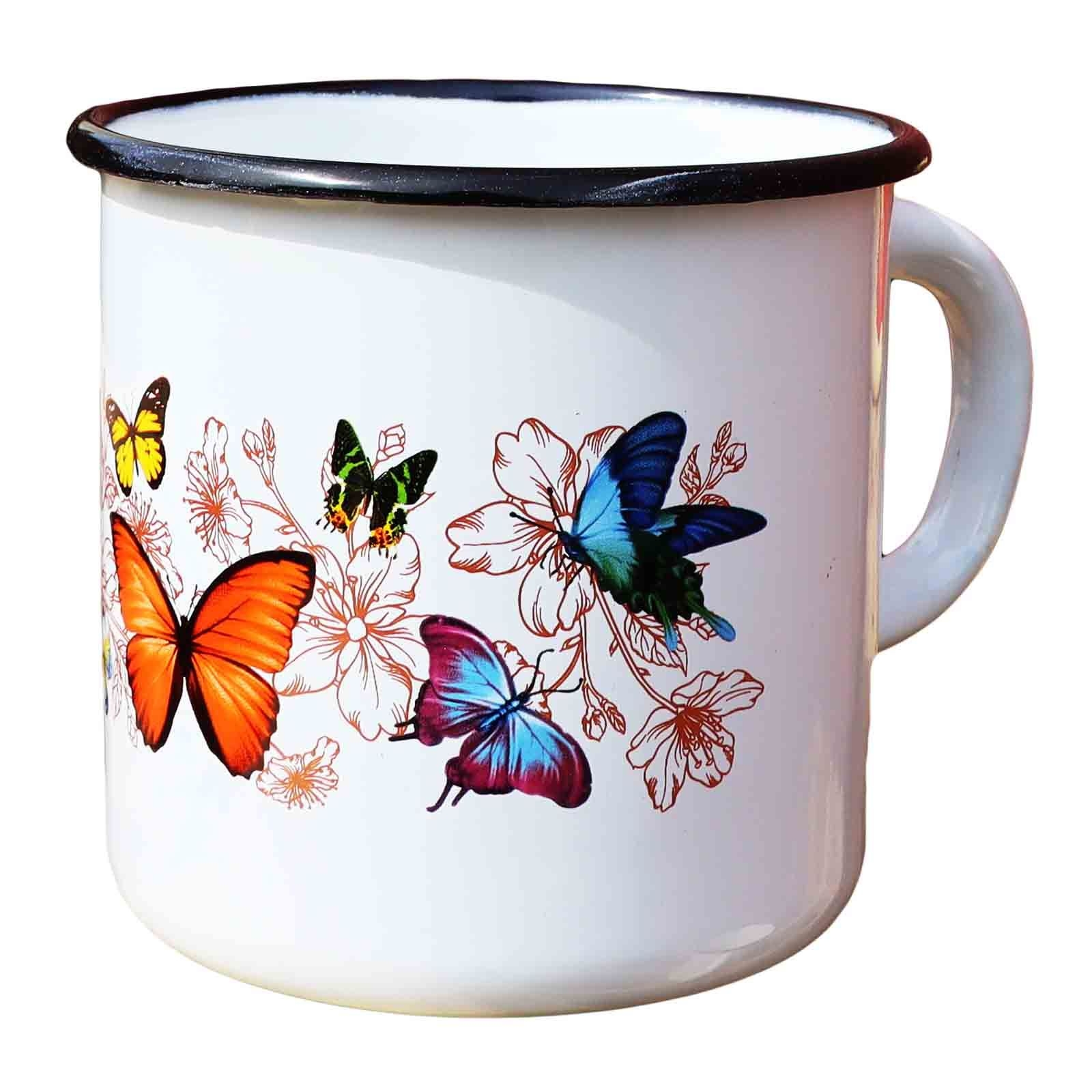 Becher, emailliert "Butterfly", 1,0 L