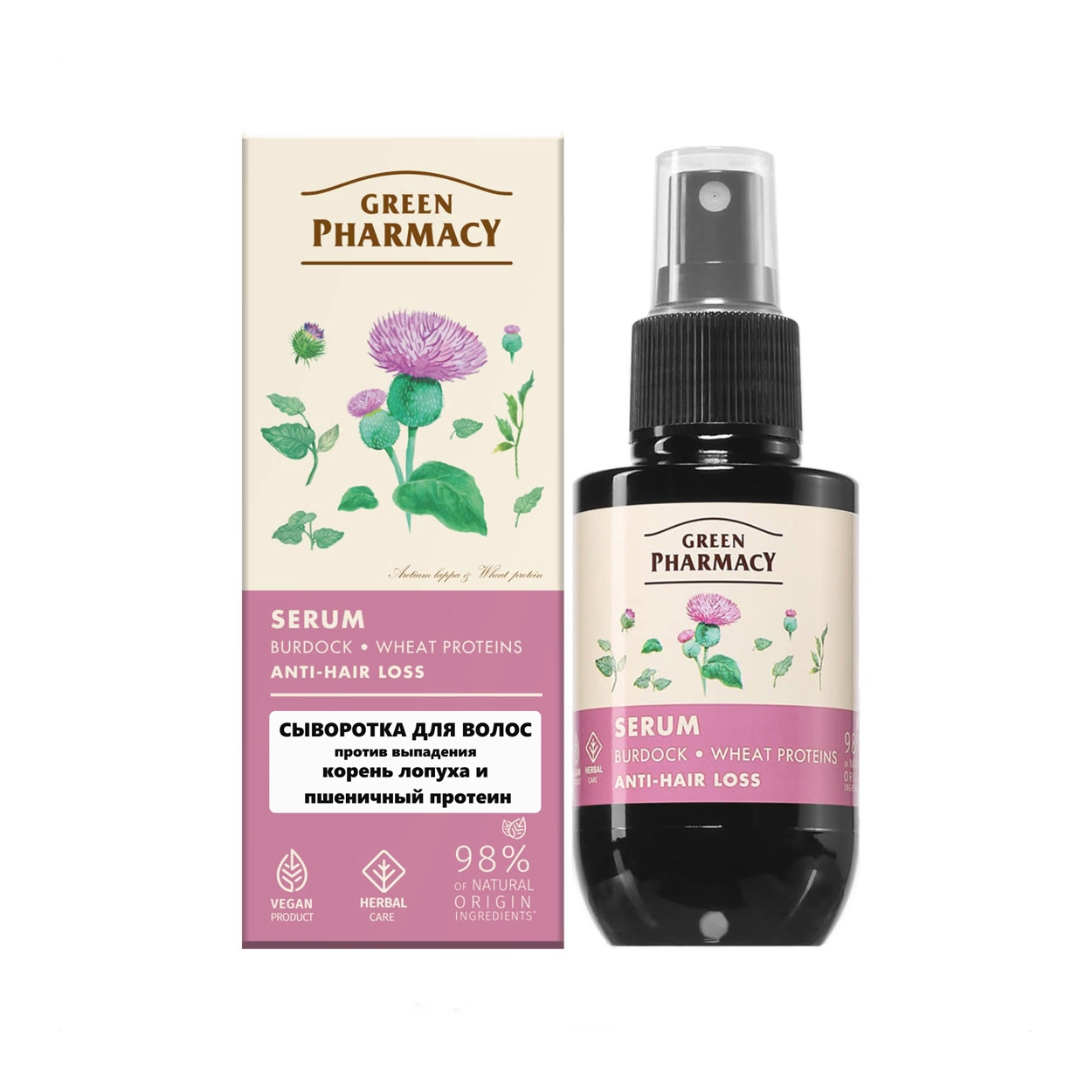 Haarserum gegen Haarausfall "Klettenwurzel und Weizenprotein" 100ml