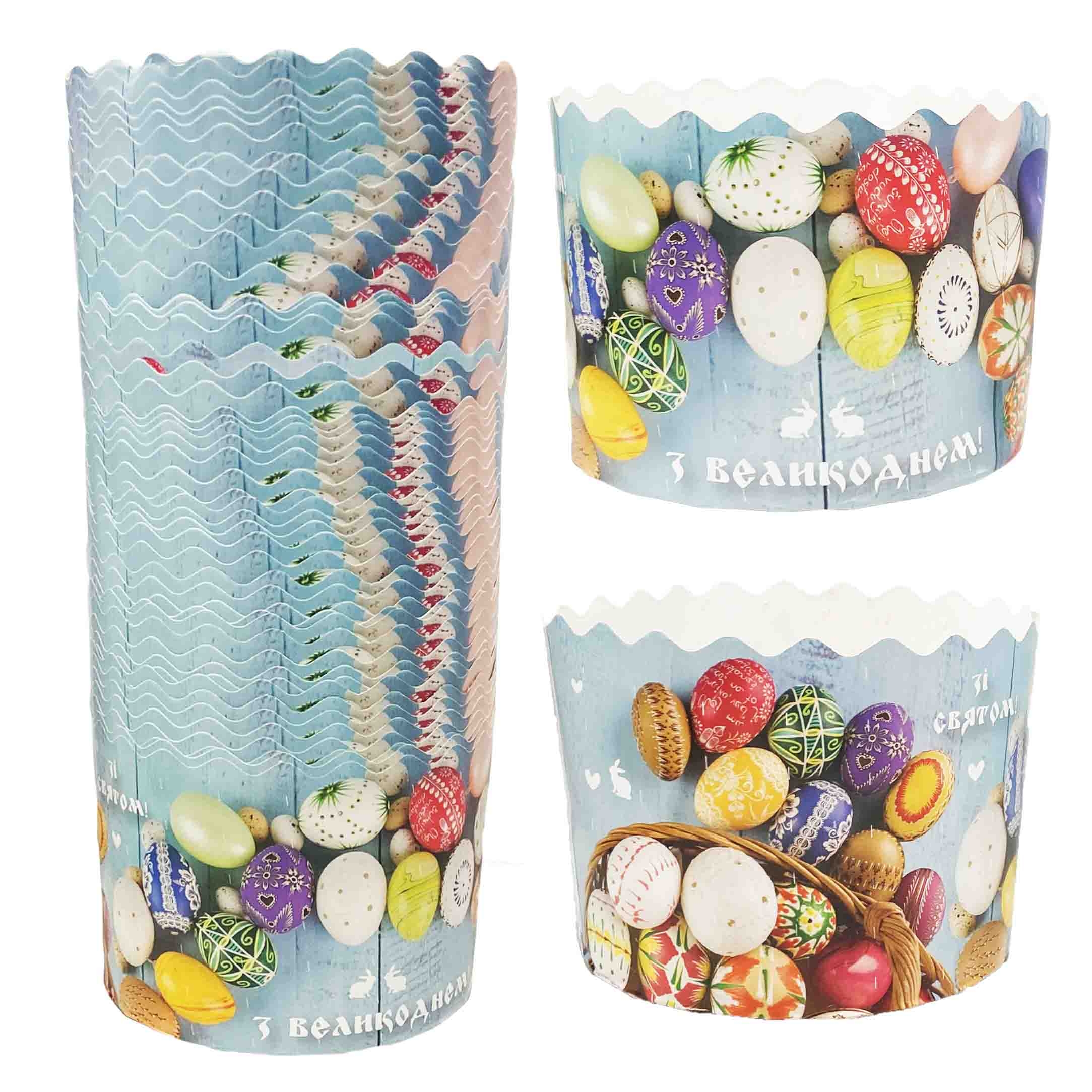 Backform für Osterkuchen "Bunte Eier auf hellblauem Grund", 350 g, 110х85 mm (12)