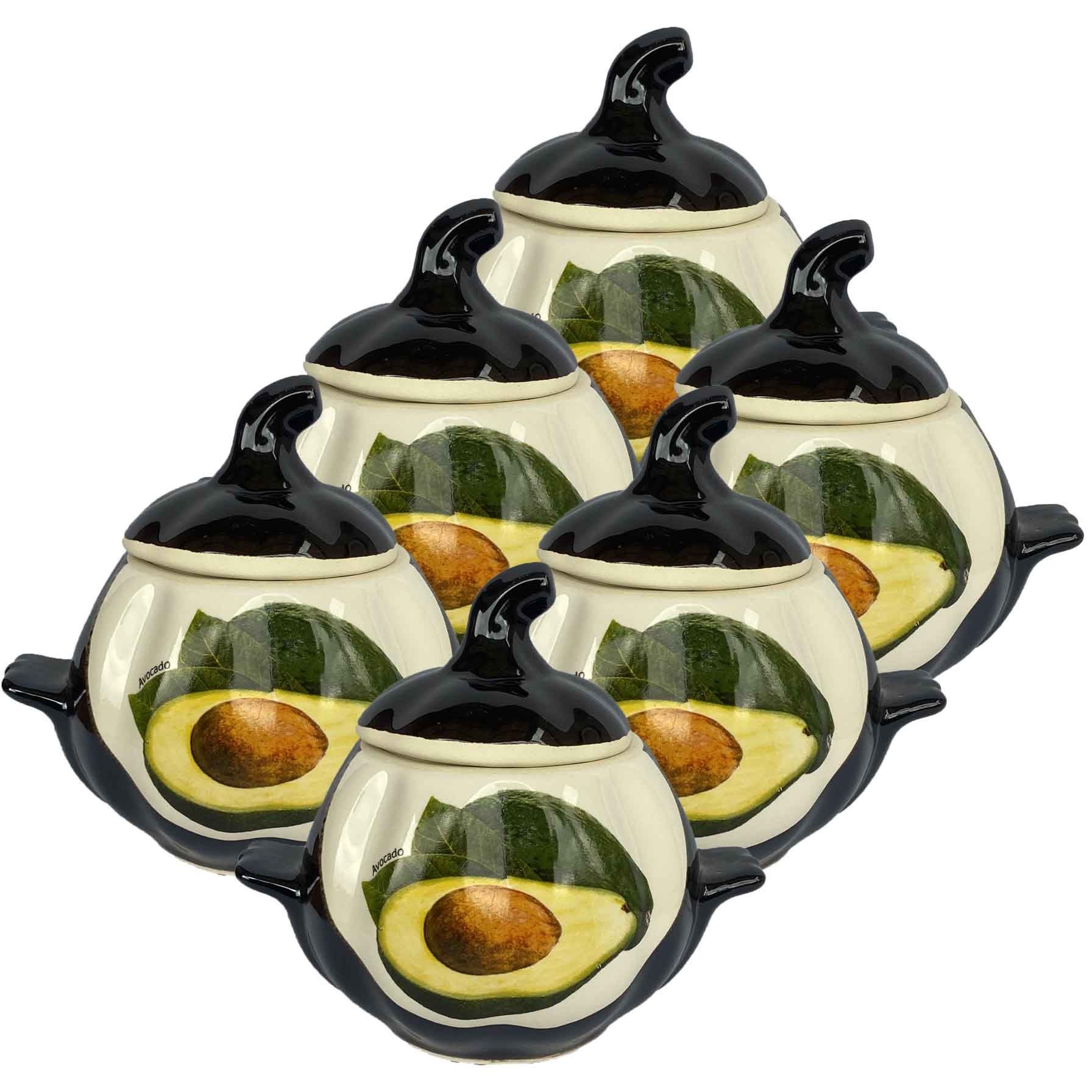 Keramiktopf "Avocado" mit Griffen, 750 ml, Set aus 6 St.