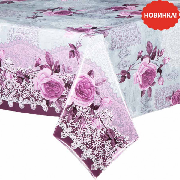 Tischdecke "Klassik", SJ403A, Rosen auf Spitze, 20x1,4 m