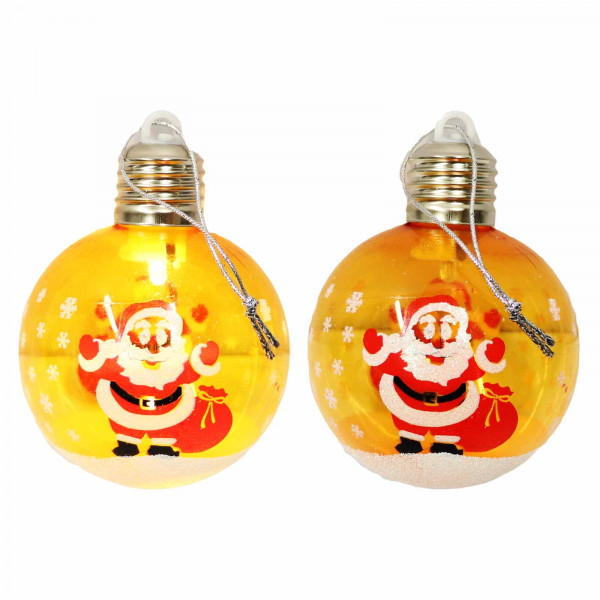 Tannenbaum-Kugel LED, "Weihnachtsmann", Orange, 1 St.