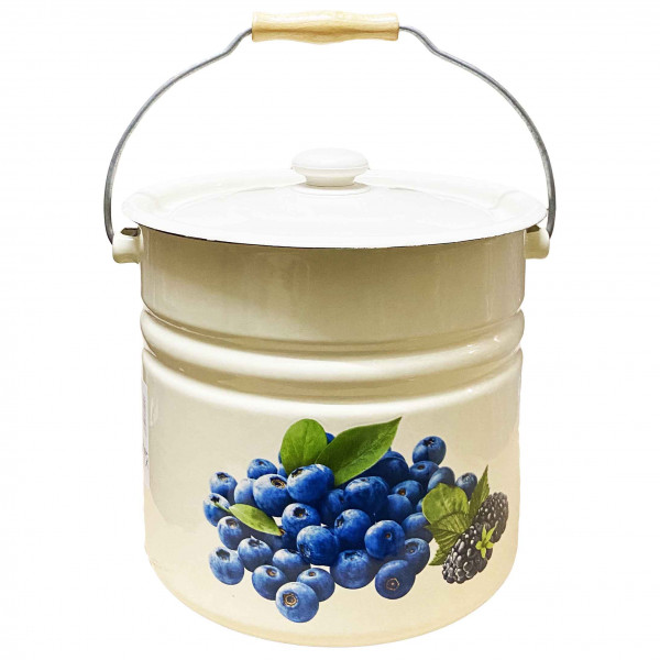 Eimer mit Deckel (Zylinder), 12,0 L, "Heidelbeeren"