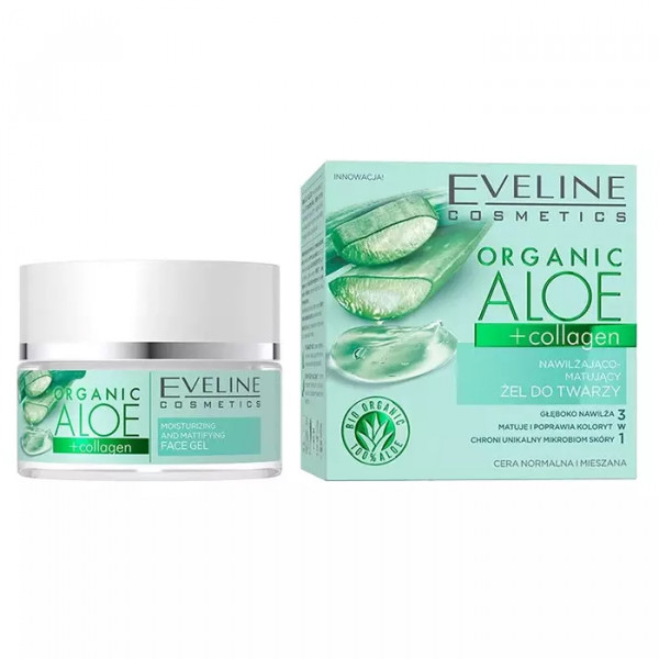 "Organik Aloe + Кollagen" Gesichtsgel 3in1, Feuchtend&Mattierend