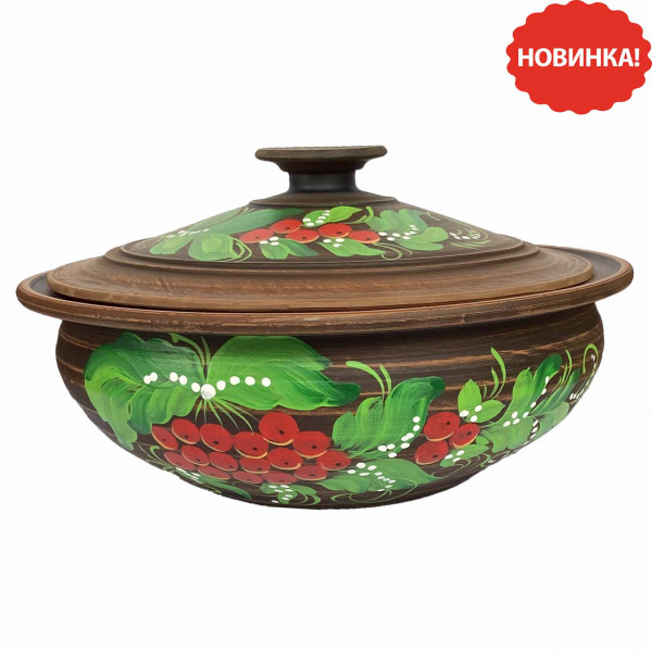 Keramiktopf, Roter Ton, matt, 3 L "Schneeballbeere" (46754)