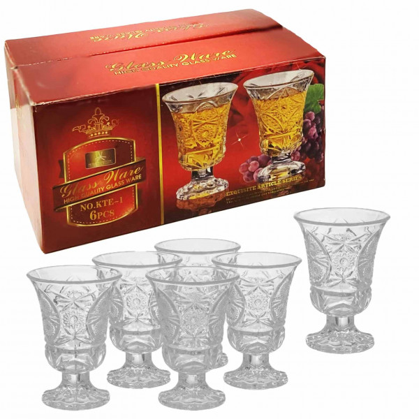 Набор рюмок "Glass Ware", "Ледяная звезда", 6 шт., 40 мл, (NO.KTE-1)