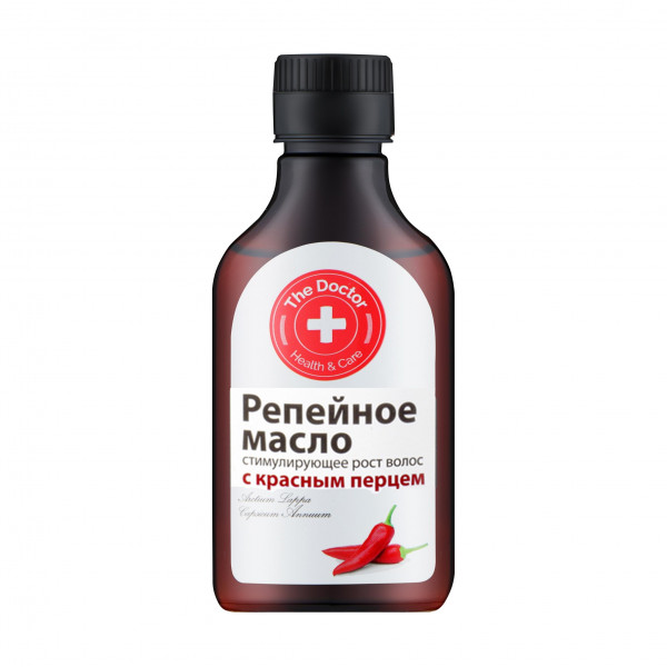 Domaschnij Doktor - Klettenwurzelöl, Haarwuchsstimulator mit rotem Pfeffer, 100 ml