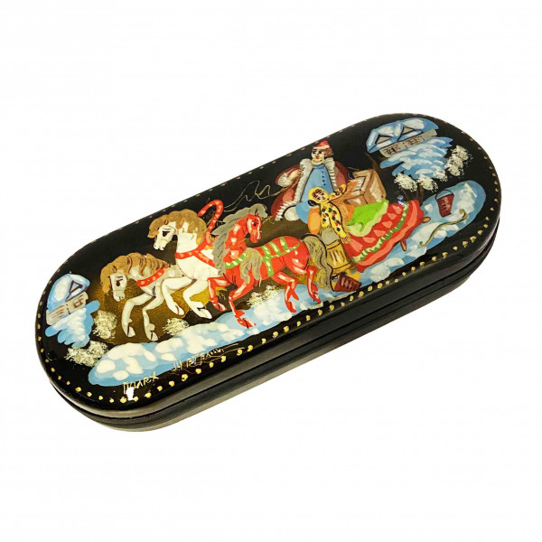 Souvenir Etui für Brillen, Trojka, 16x6x4 cm