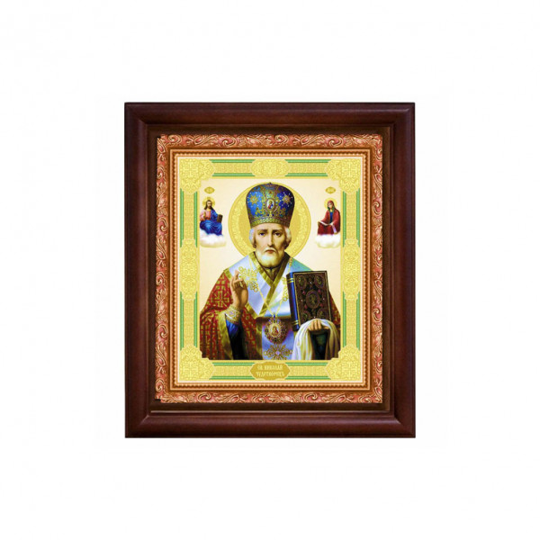 Ikone mit Holzrahmen, "Nikolaj" 15x18 cm