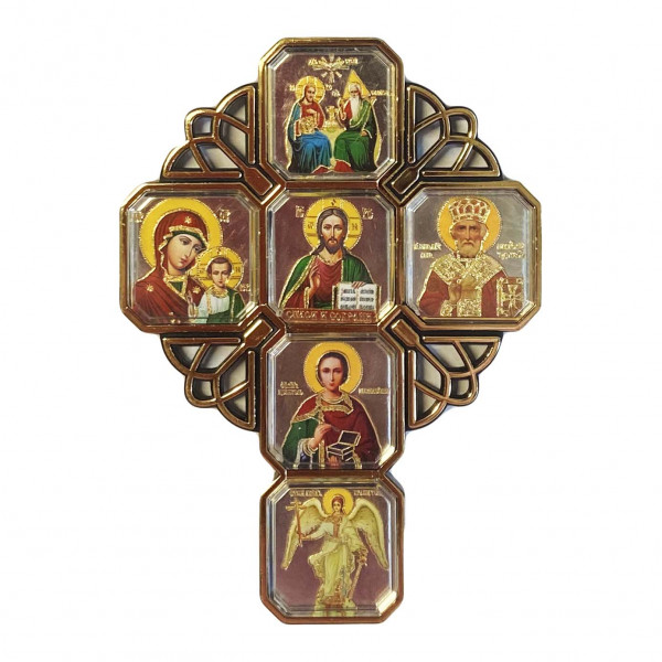 Икона автомобильная "Крест" (Иконостас), 8х11 см