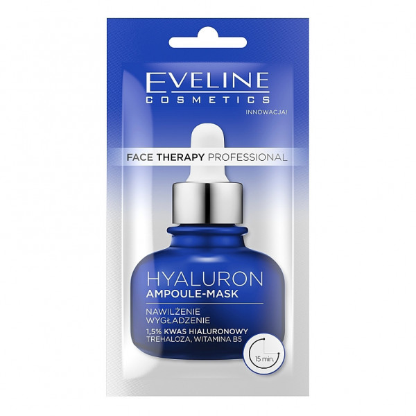 Eveline - "Ampullen-Maske Hyaluron", Feuchtigkeit und glättend, 8 ml