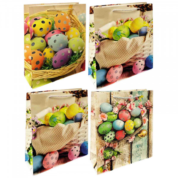 Geschenktasche-Set, "Zum Ostern, Ostereier" M, 22x31 cm