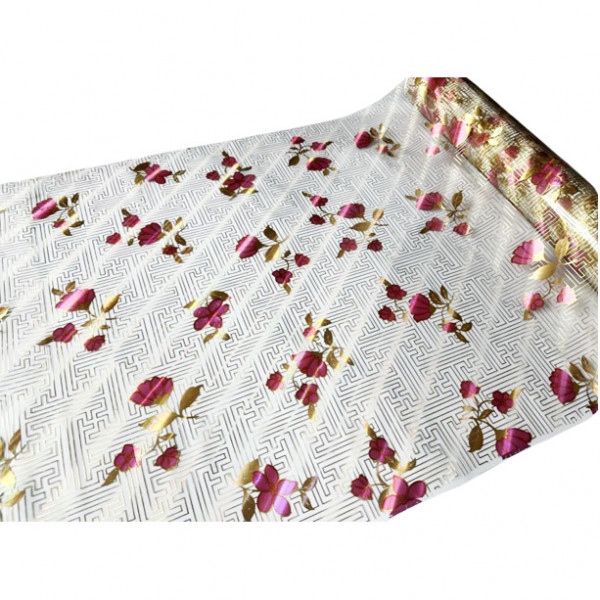 Tischdecke PVC "3D", rote Blumen, 80cm/10m (4232)