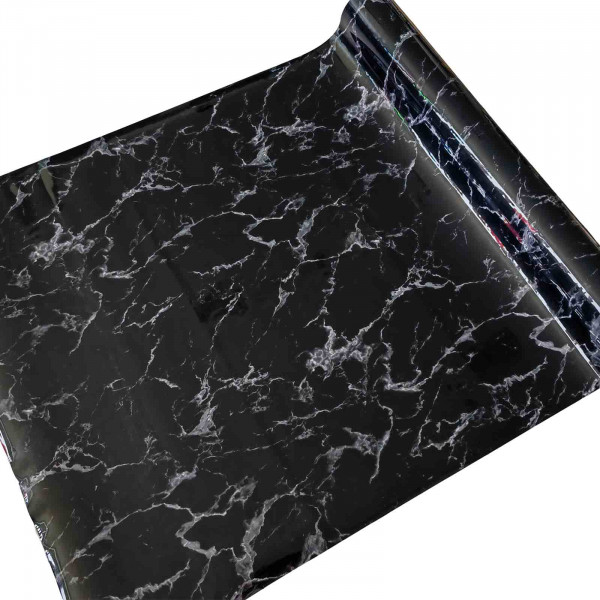 Tischdecke PVC "3D", schwarzer Marmor, 100cm/10 m (MB-46)