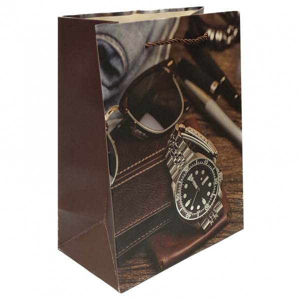 Geschenktasche "Herren Armbanduhr", M, 22x31 cm