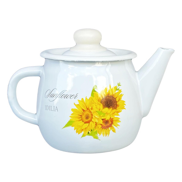 Teekanne, emailliert, 1,0 L "Sonnenblumen"
