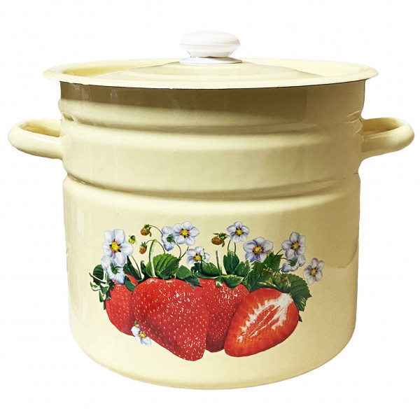 Topf, emailliert "Erdbeere gelb", 12,0 L