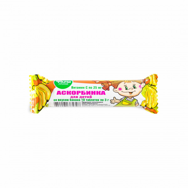 Vitamin C (Ascorbinsäure) Bonbons, "Banane", 10 Tab.