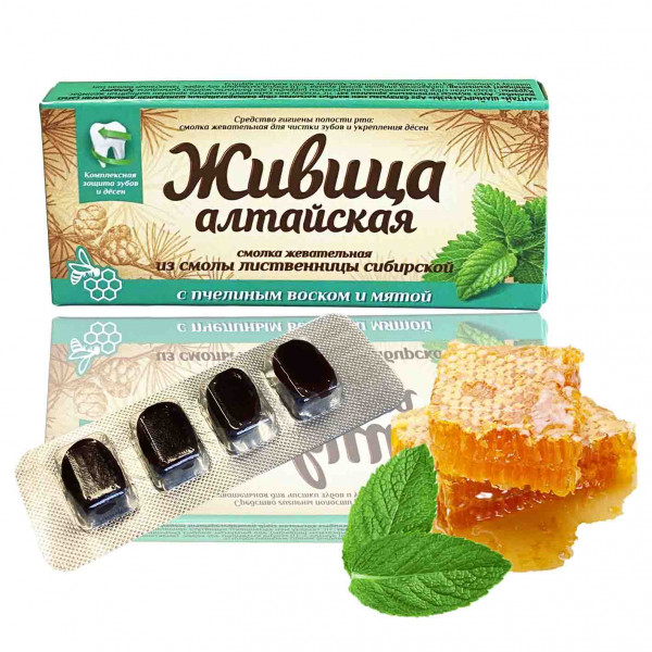 Kaugummi "Zhiwitsa", mit Bienenwachs und Pfefferminz