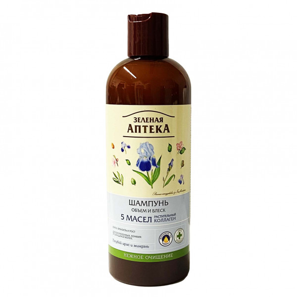Shampoo "5 Öle", Volumen und Glanz, 500 ml (Blaue Iris und Mandel)