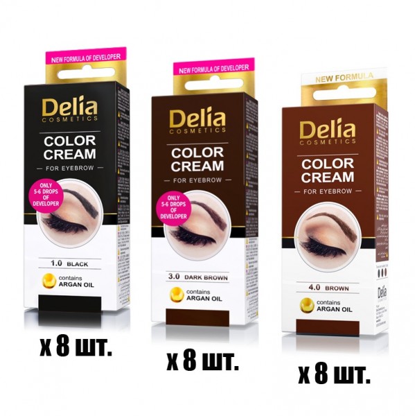 Farbcreme für Augenbrauen "Delia", Palette 24 St.