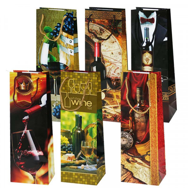Geschenktasche-Set für Wein/Sekt "Mix N3", 36x13 cm