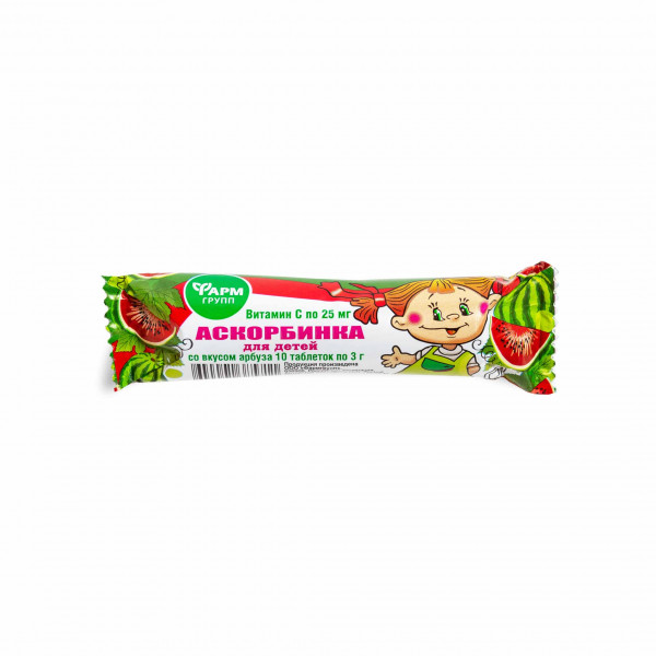 Vitamin C (Ascorbinsäure) Bonbons, "Wassermelone", 10 Tab.
