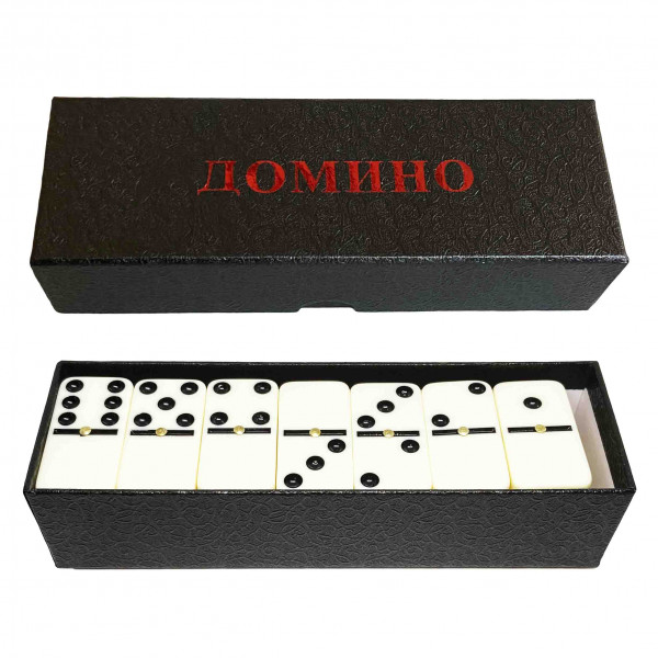 Brettspiel "Domino" in Karton, schwarz