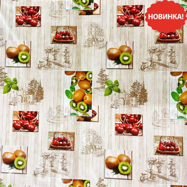 Tischdecke "Klassik", AS-877, Kirsche und Kiwi, 20x1,4 m