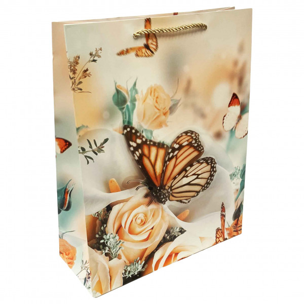 Geschenktasche, M, 31x22cm, "Schmetterlinge"