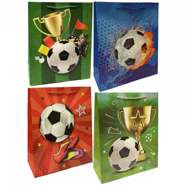Geschenktasche-Set "Fußball", M, 31x22 cm