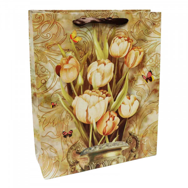Geschenktasche "Tulpen", М, 22x31 cm