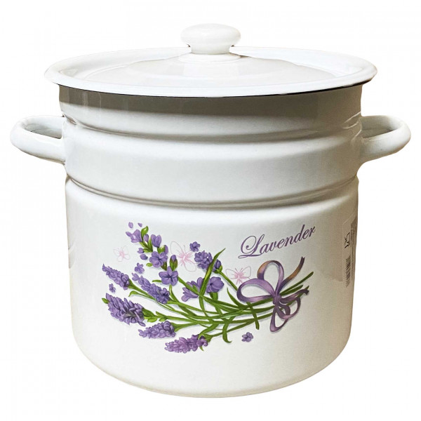 Topf, emailliert "Lavender Blumenstrauß", 12,0 L