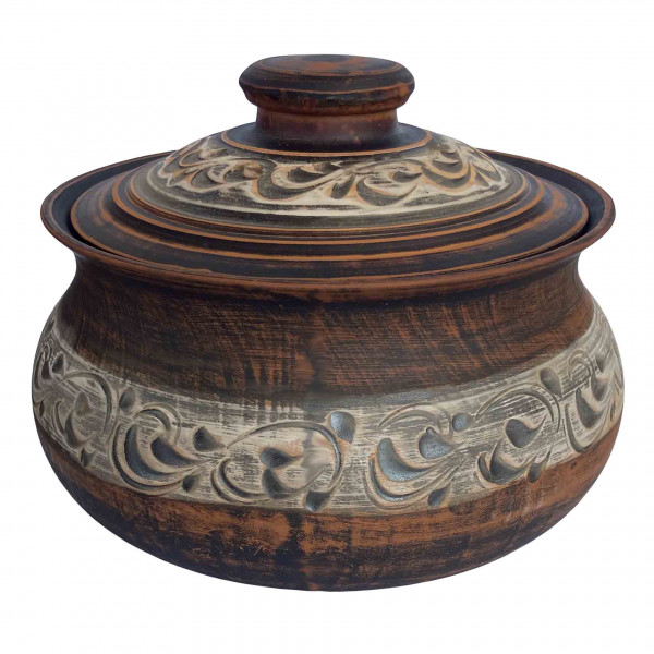 Keramiktopf, Roter Ton, matt, 3 L
