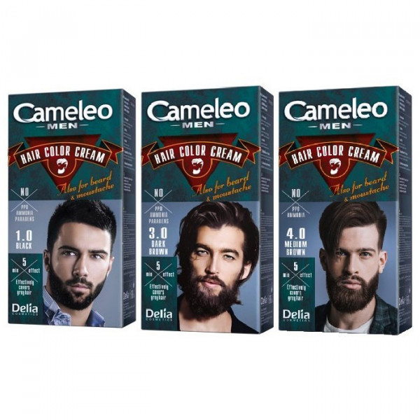 "Cameleo Men" - Set aus 3 St. Cremefarbe für Haare, Bart und Schnurrbart