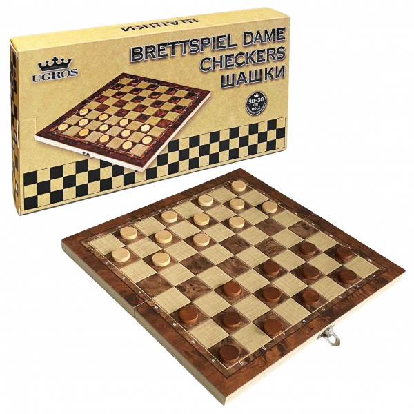 Brettspiel "Dame", aus Holz, 30x30 cm