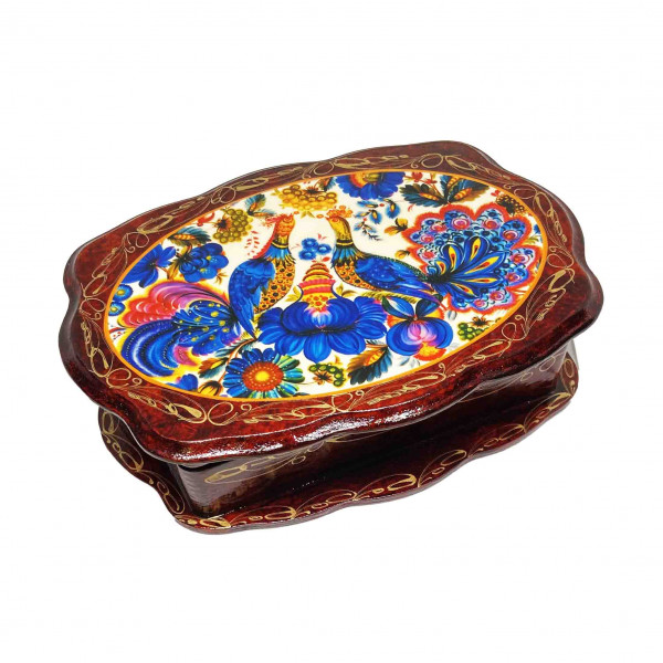 Souvenir Schatulle "Kamille 1 Oval", Vögel, 18x13x5cm