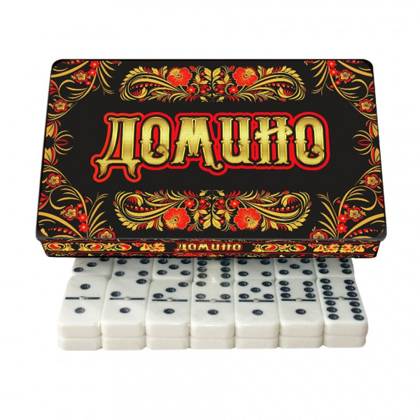 Brettspiel "Domino - Hochloma" in Metalbox