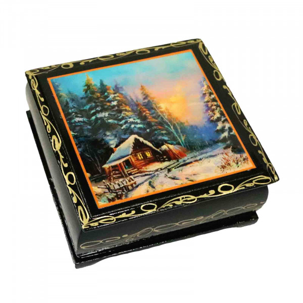 Souvenir Schatulle "Russische Landschaft", 11х11х4,5 cm