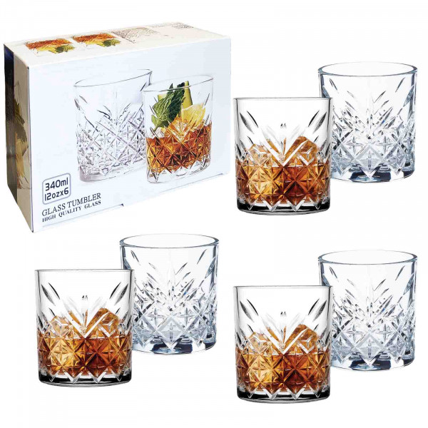 Set aus 6 Gläsern, "Whiskygläser" 340 ml (BM5411BLC)