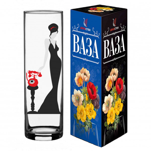 Vase "Red Line", "Lady in Black", H 26 cm