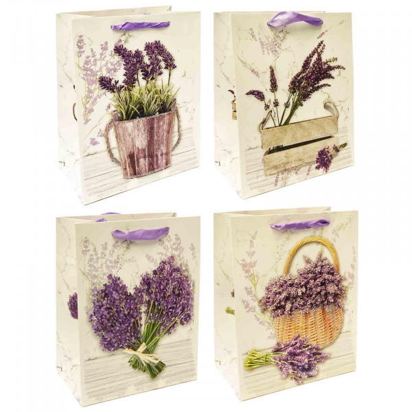 Geschenktasche Set, "Lavendel", S, 23x18 cm