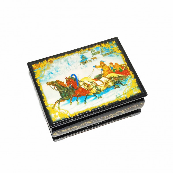 Souvenir Schatulle "Russische Motive", "Kchochloma blau", 10x8x4 cm