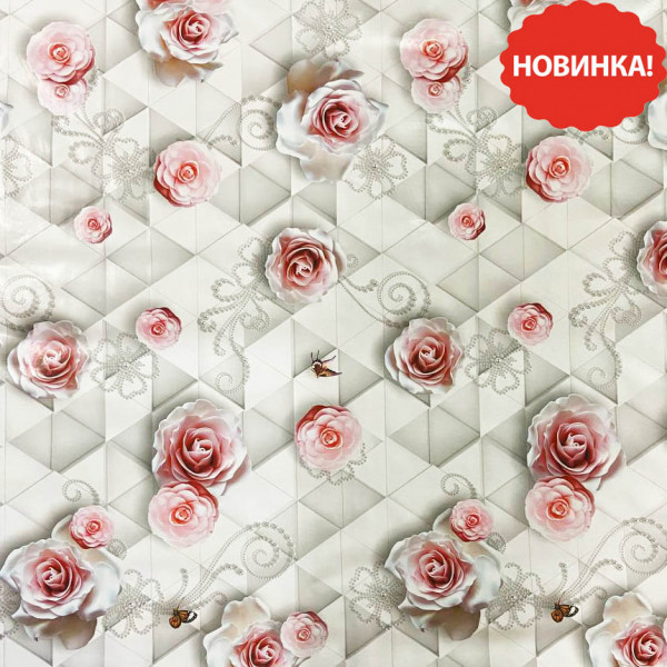 Tischdecke "Klassik", AS-886, Rosen mit Perlen, 20x1,4 m