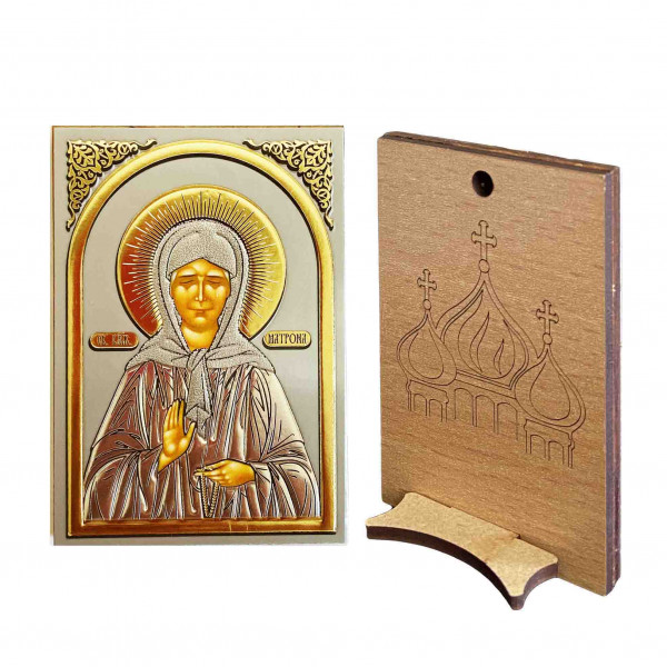 Ikone (Holz), Matrona, 6x9 cm
