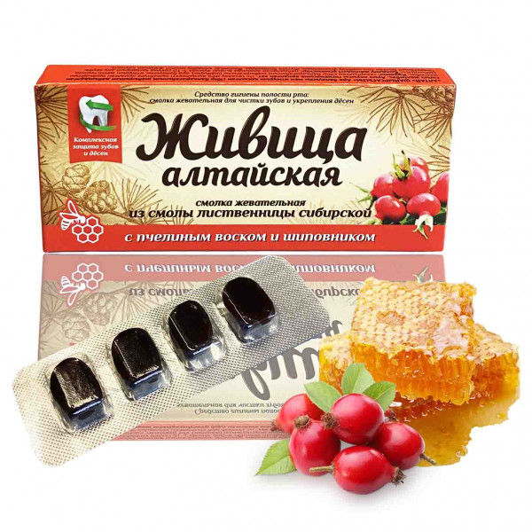 Kaugummi "Zhiwitsa", mit Bienenwachs und Hagebutten