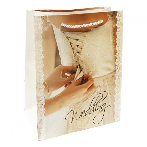 Geschenktasche, "Hochzeitskleid", L, 44x32 cm