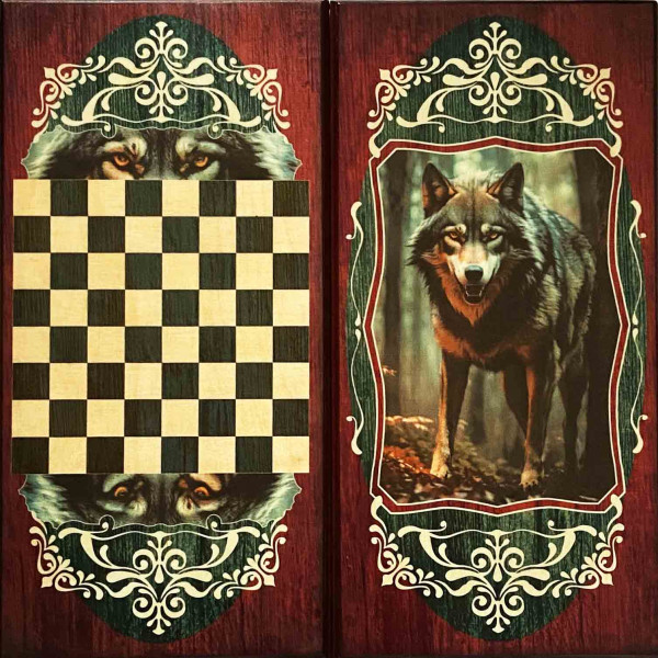 Backgammon "Wolf", aus Holz, 600x600 mm