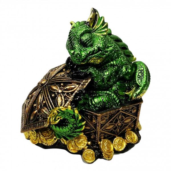 Geschenkstatuette Drachen in die Schrankkoffer, Grün, 9 х 8 х 9,5 cm