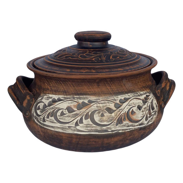 Keramiktopf, Roter Ton, matt, 3 L